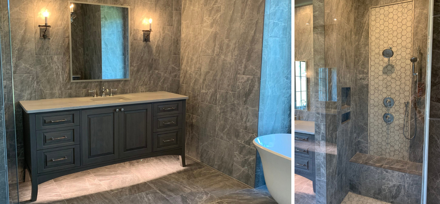 Floor To Ceiling Marble Master Bath