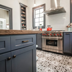 Gorgeous Kitchen With Butcher Block Island