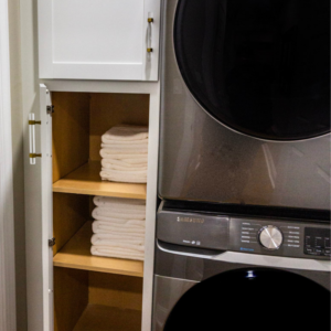 Basement Stacked Laundry Room
