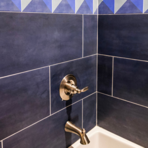 Deep Blue Tile Bathroom
