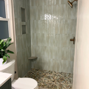 Contemporary Mint Spa-Like Bathroom